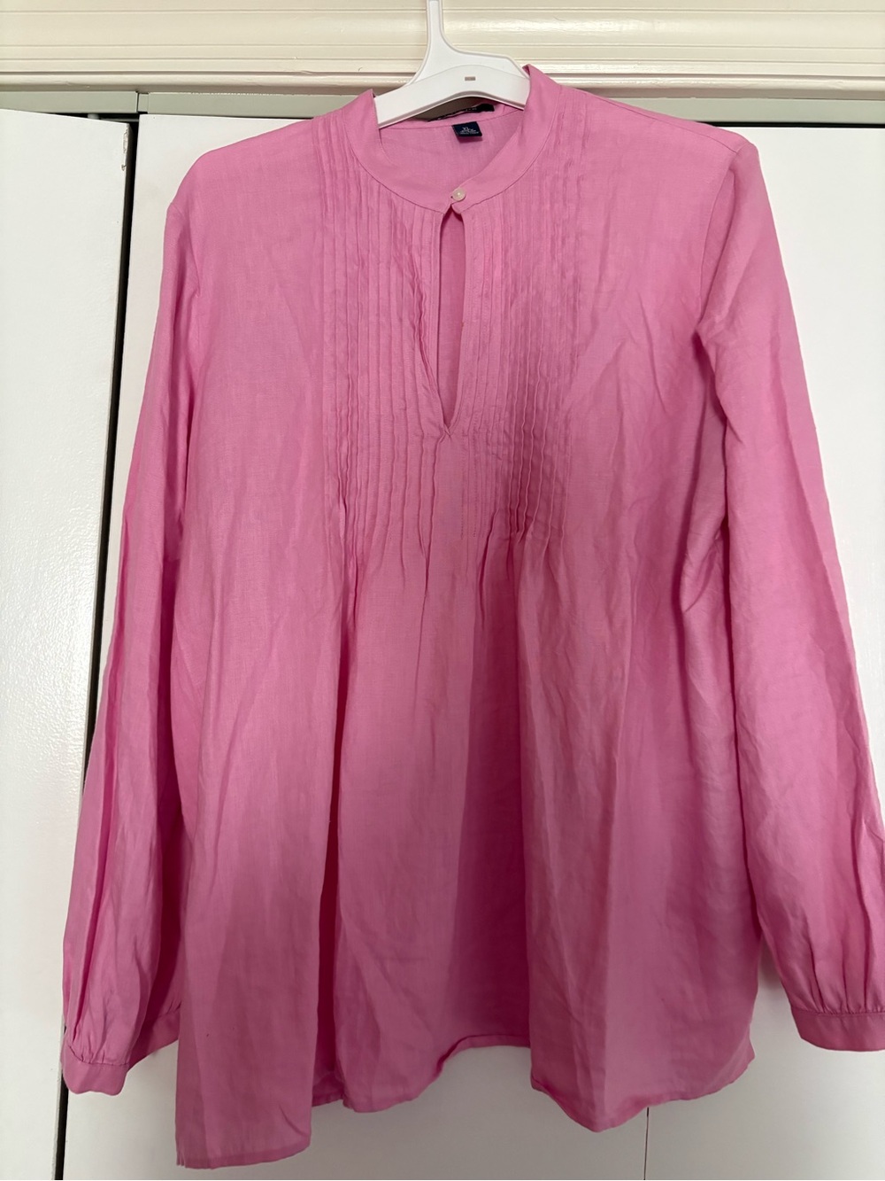 Women's Pink Pintuck Tunic Top